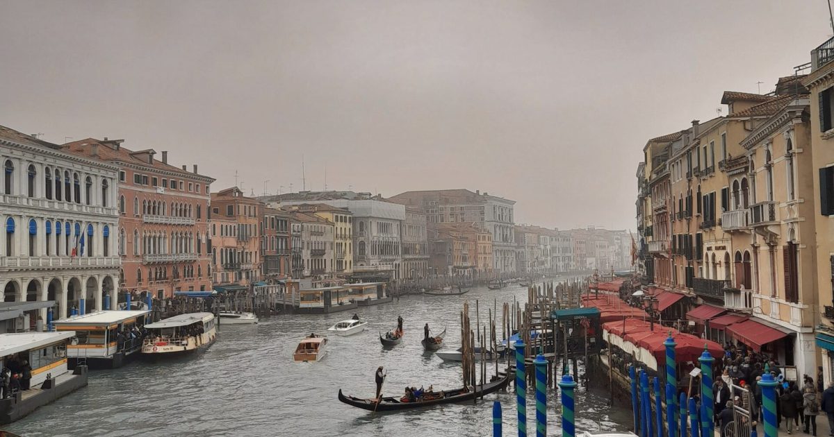 Venice canal with boats